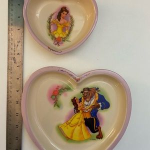 VINTAGE Beauty and the BEAST melamine dish and bowl set DISNEY